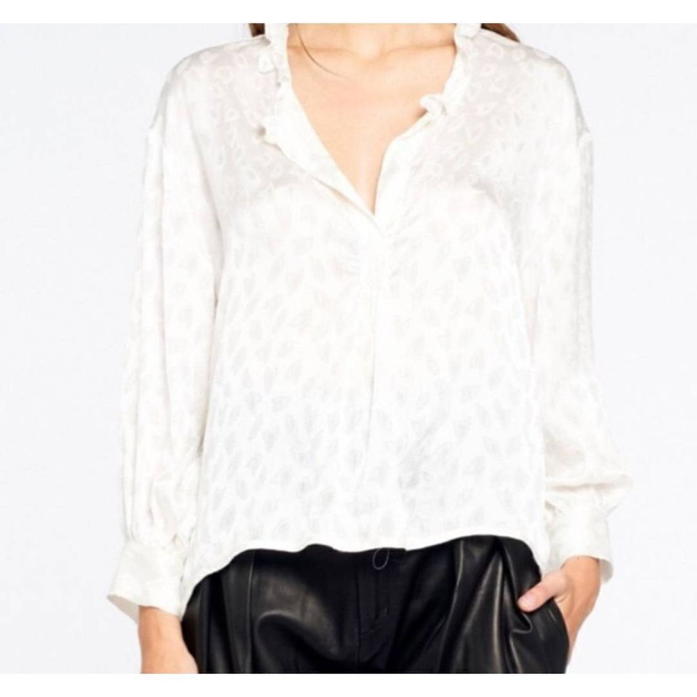 IRO Silk Leah Blouse Puff Sleeves Sz 36 (small)
